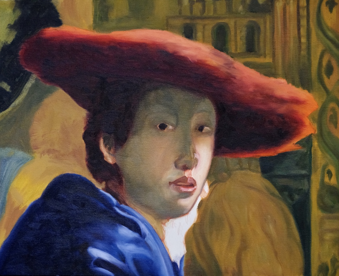 Vermeer_dame met rode hoed